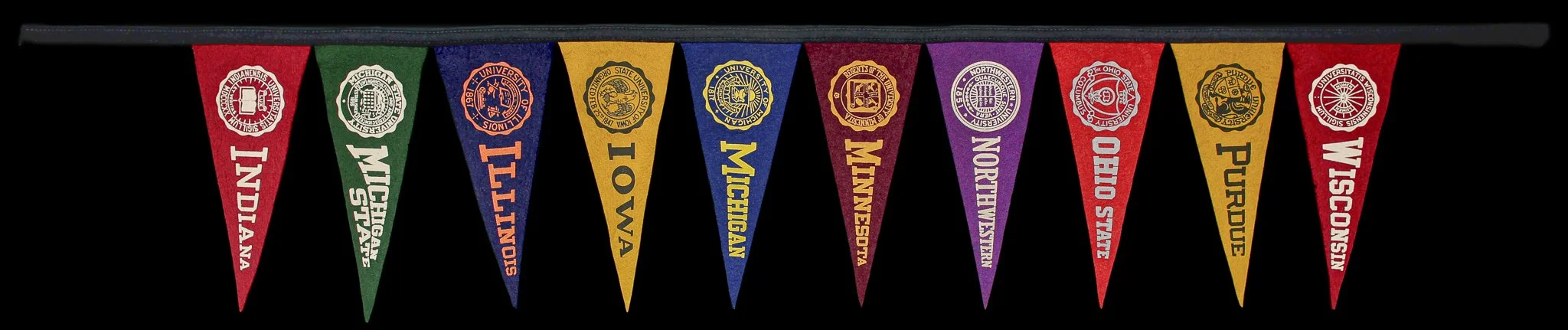 Collegiate Felt Pennant Banner with Seals of the Original Big Ten